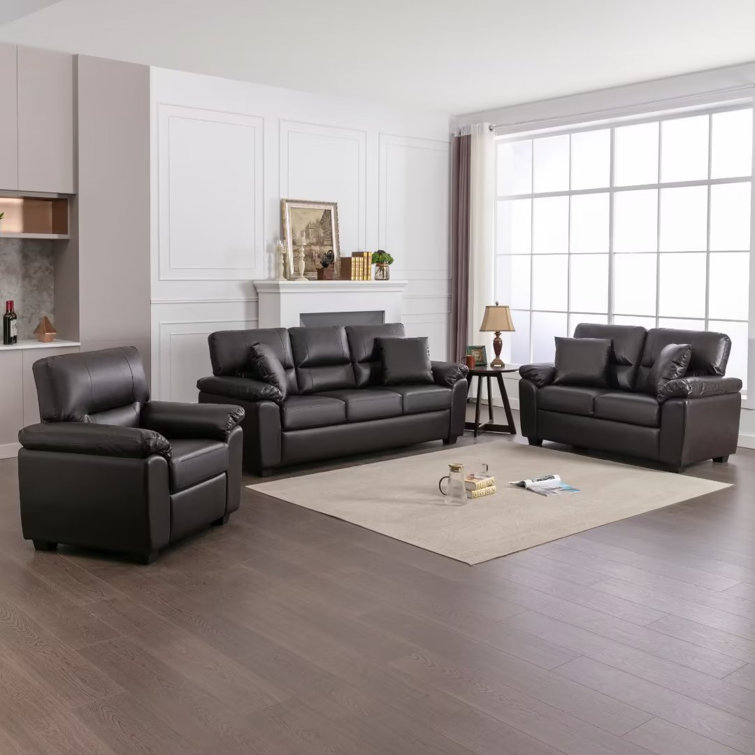 Wayfair leather living on sale room sets